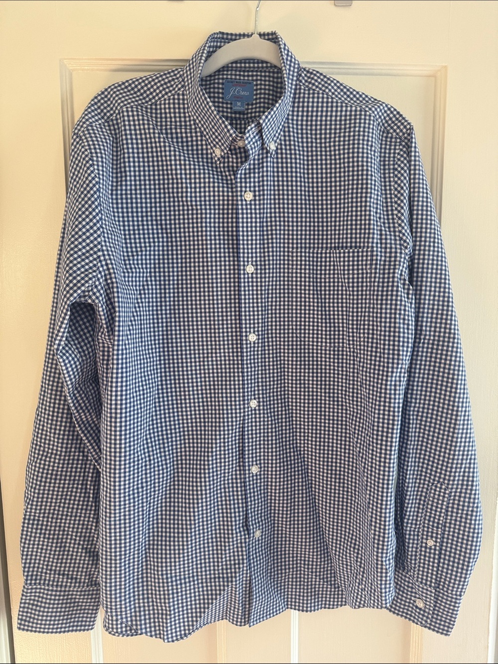 J. Crew Navy and White Gingham Slim-fit Button-Down Shirt